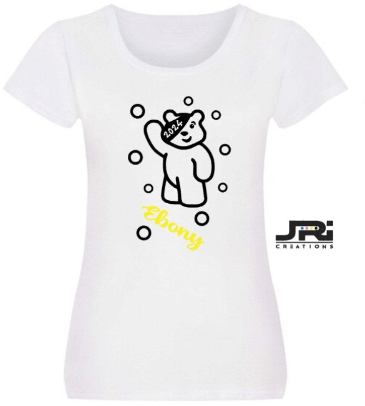 Personalised Ladies Children In Need T-Shirt (Full Body Design)