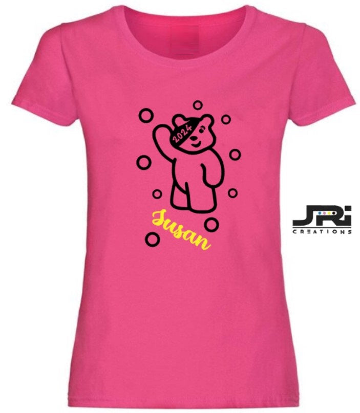 Personalised Ladies Children In Need T-Shirt (Full Body Design)