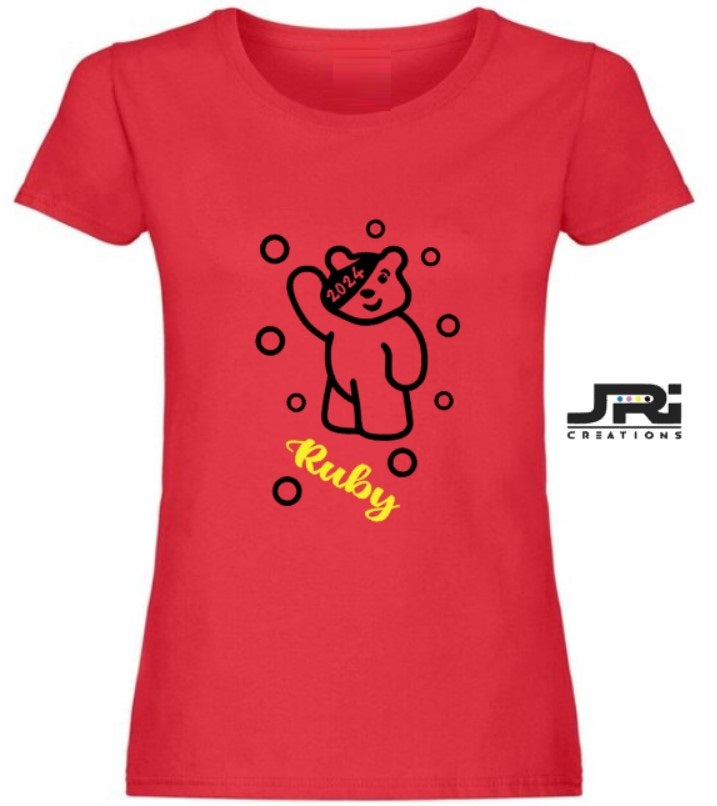 Personalised Ladies Children In Need T-Shirt (Full Body Design)