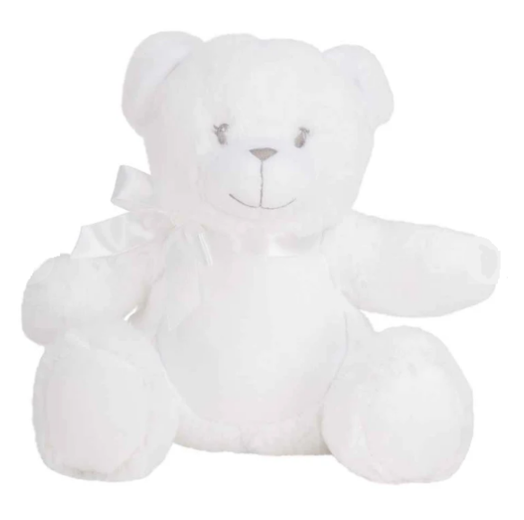 Personalised Soft Toy Plush Mumbles Print Me Teddy Bear, 💫 New Baby Scan White Teddy