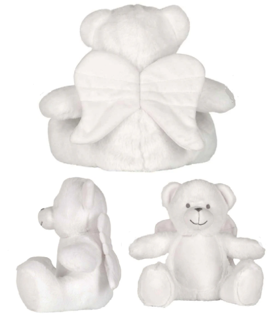 Personalised Soft Toy Plush Mumbles Print Me Teddy Bear, 💫 I'm Always With You Memory Angel Bear