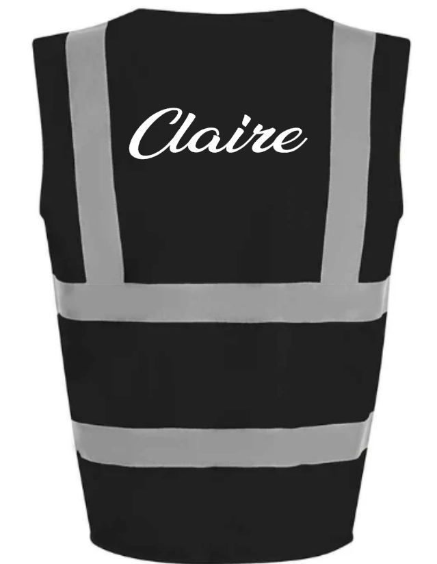 Hi-Viz Vest Waistcoat Name Front & Back Print