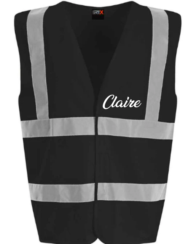 Hi-Viz Vest Waistcoat Name Front & Back Print