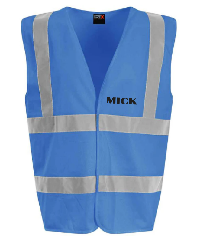 Hi-Viz Vest Waistcoat Name Front & Back Print