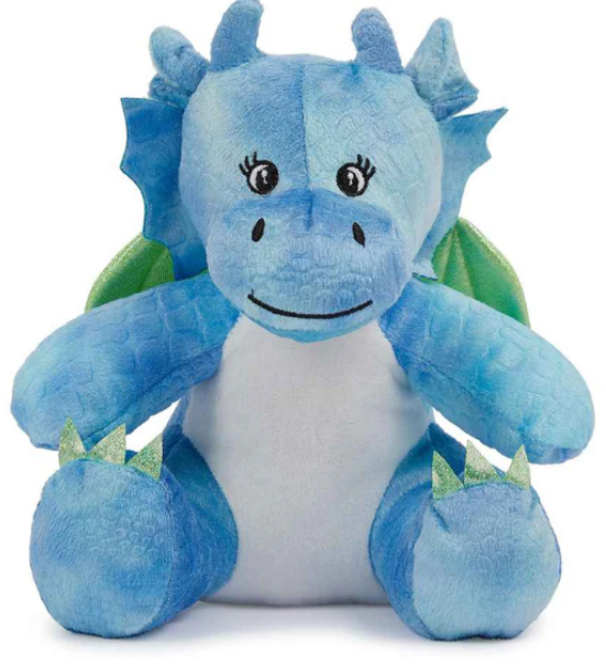 Personalised Soft Toy Plush Mumbles Print Me Teddy Bear, Printed Design Your Own 🖼️ Blue Dragon