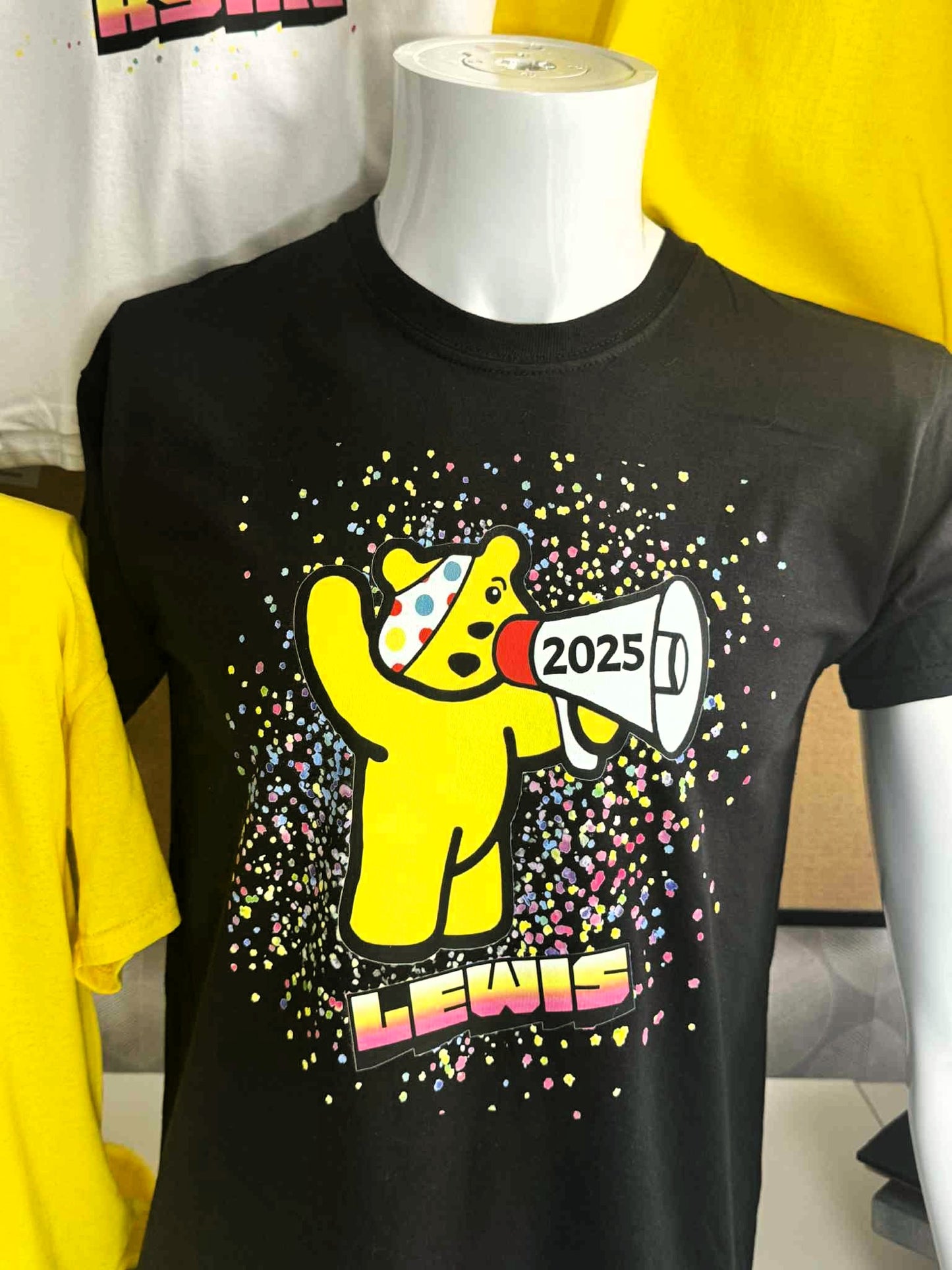 Personalised Kids/Adult T-Shirt Children In Need ( 2025 Pudsey Spots )