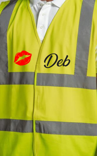 Hi-Viz Vest Waistcoat Hen Party Hen's Front & Back Print