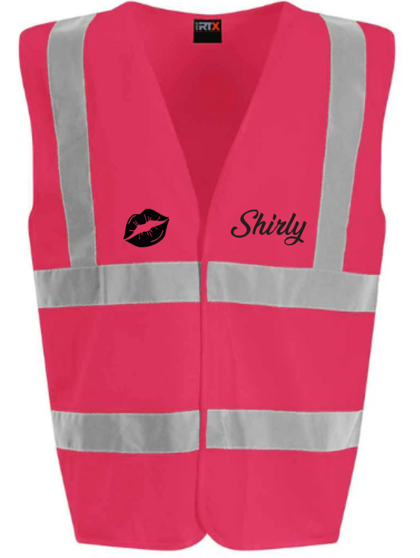 Hi-Viz Vest Waistcoat Hen Party Hen's Front & Back Print