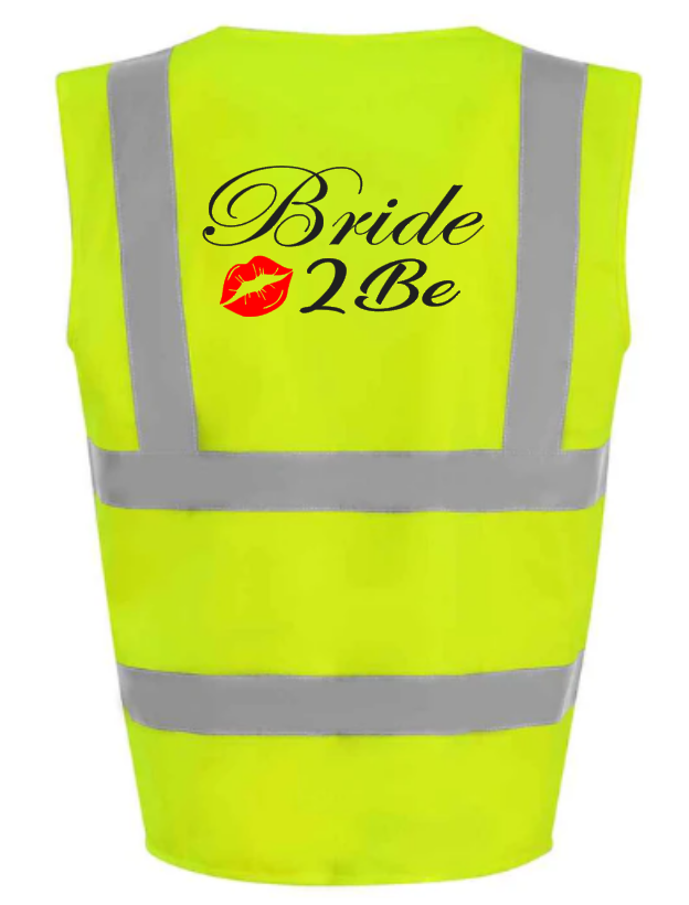 Hi-Viz Vest Waistcoat Hen Party Hen's Front & Back Print