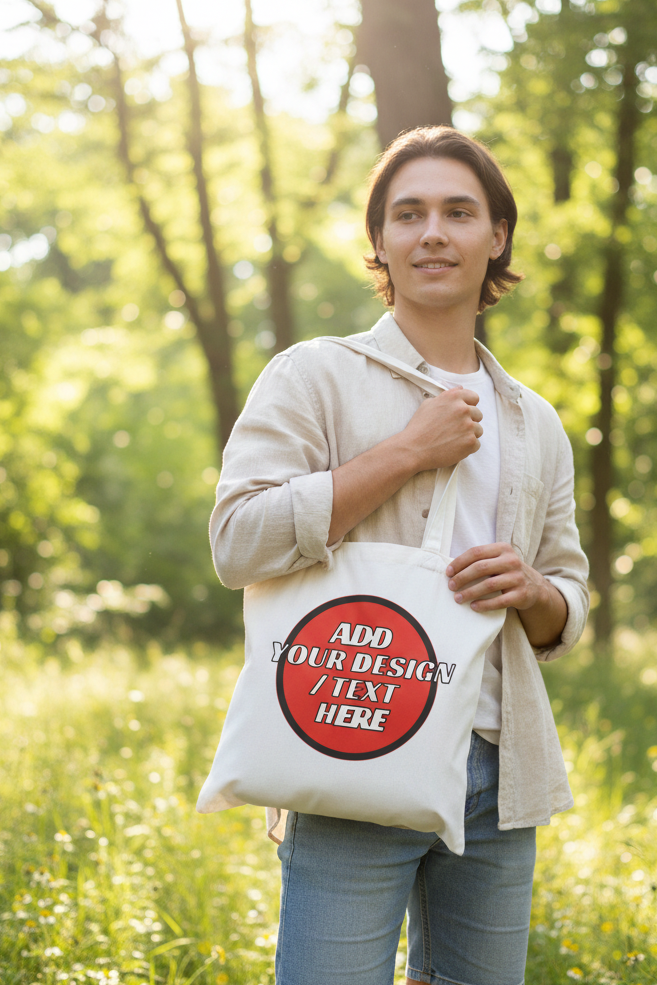  Design Your Own Natural/White 100% Cotton Printed Tote Bag