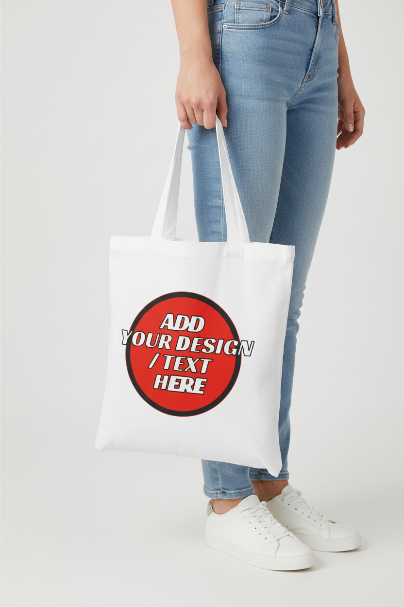  Design Your Own White 100% Polyester Printed Tote Bag
