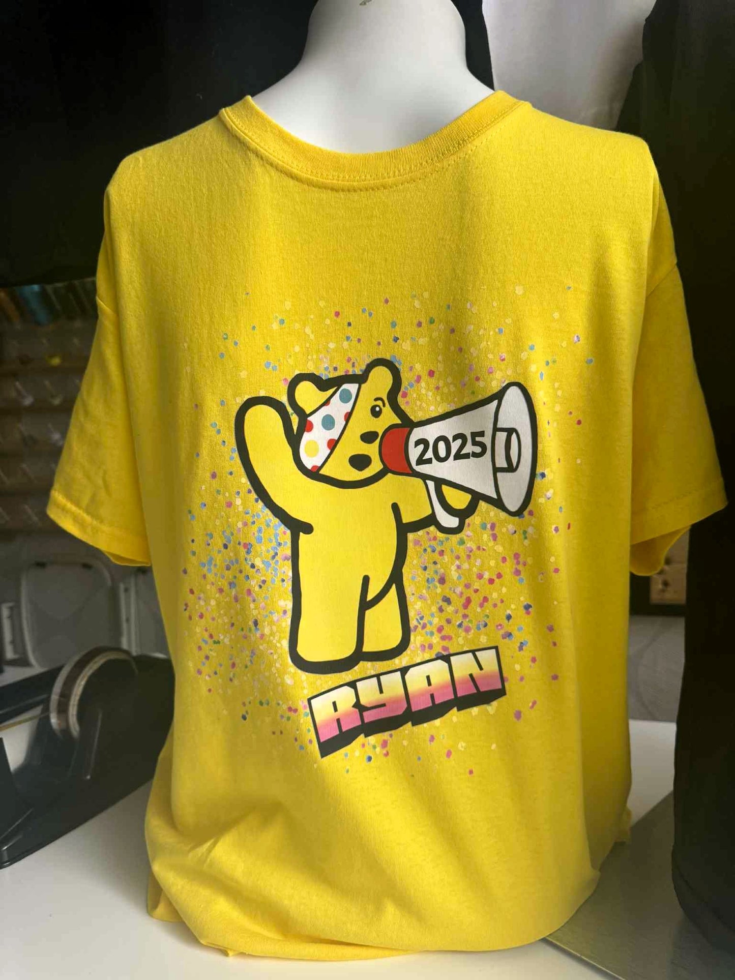 Personalised Kids/Adult T-Shirt Children In Need ( 2025 Pudsey Spots )