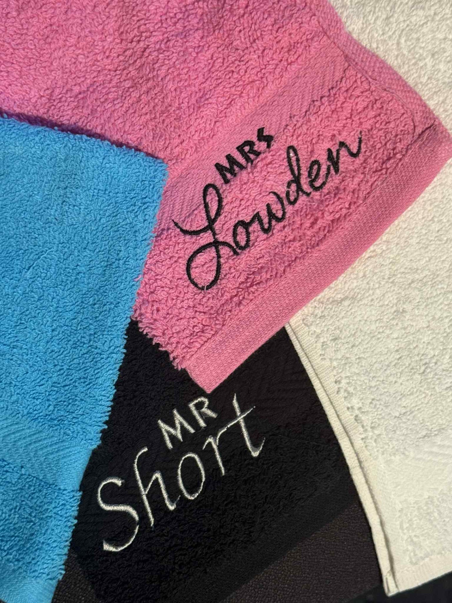 Personalised Mr & Mrs Facecloth Towel 2 Pack Embroidered