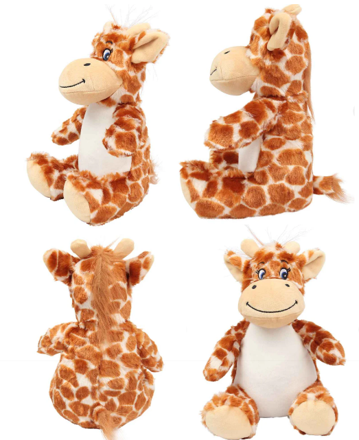 Personalised Soft Toy Plush Mumbles Print Me Teddy Bear, Printed Design Your Own 🖼️ Giraffe