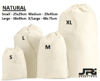 #10 Design Your Own Natural Cotton Stuff Sacks Small - XL