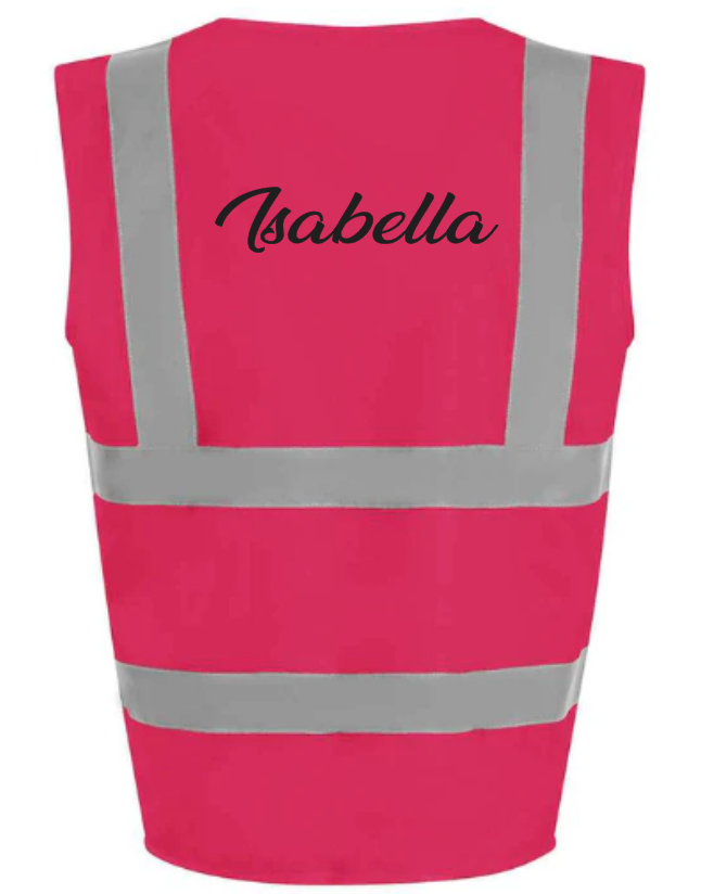 Hi-Viz Vest Waistcoat Name Front & Back Print
