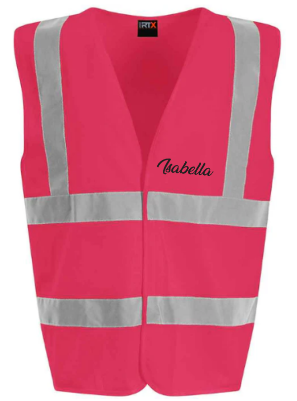 Hi-Viz Vest Waistcoat Name Front & Back Print
