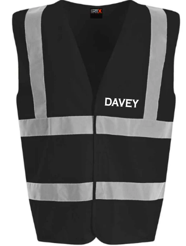 Hi-Viz Vest Waistcoat Stag Party Front & Back Print