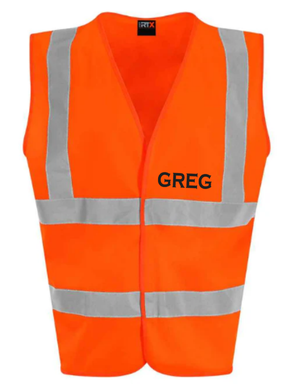 Hi-Viz Vest Waistcoat Stag Party Front & Back Print