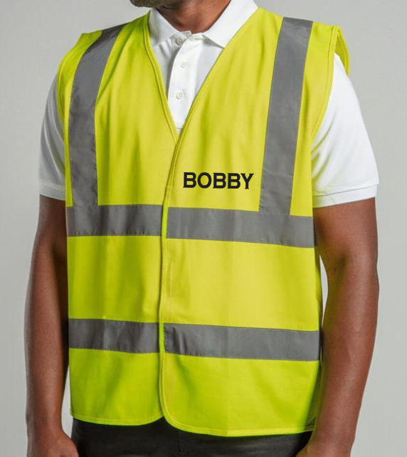 Hi-Viz Vest Waistcoat Stag Party Front & Back Print