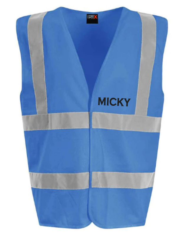 Hi-Viz Vest Waistcoat Stag Party Front & Back Print