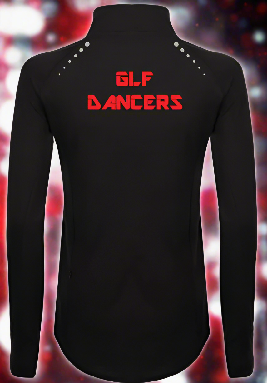 GLF Official Uniform 1/4 Zip Ladies Top Black Logo / Name