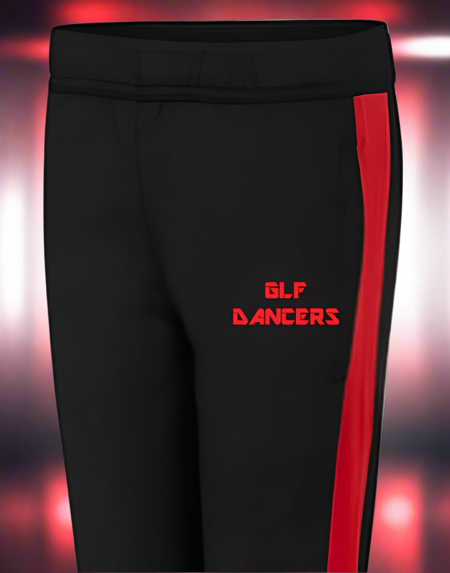 GLF Official Uniform Tracksuit Bottoms Black/Red Logo / Name