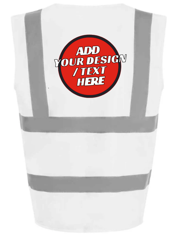 #16 Design Your Own White Hi-Viz Vest Waistcoat