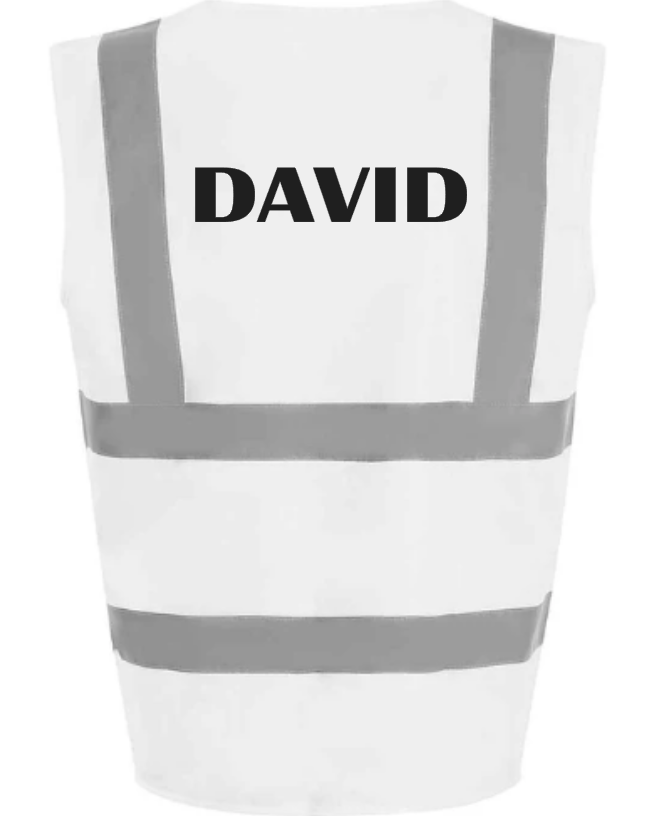 Hi-Viz Vest Waistcoat Name Front & Back Print