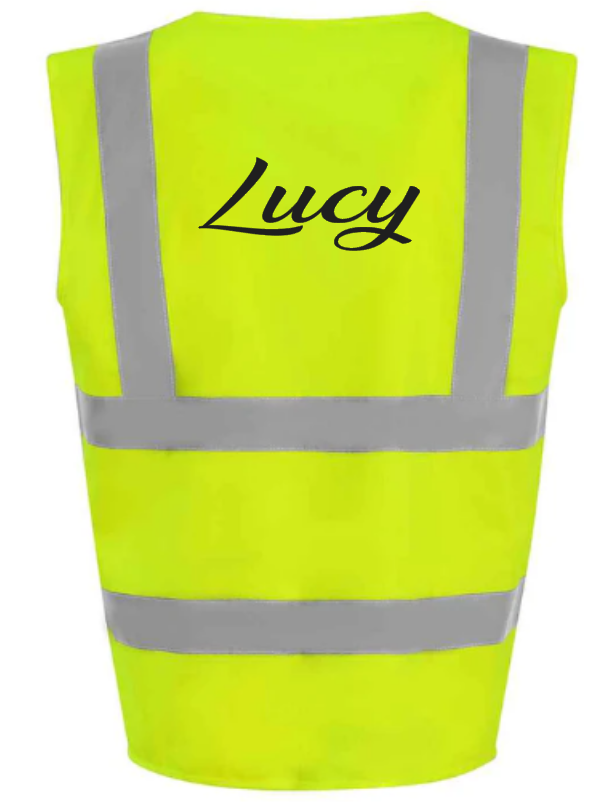 Hi-Viz Vest Waistcoat Name Front & Back Print