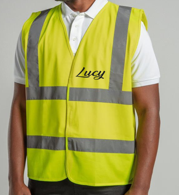 Hi-Viz Vest Waistcoat Name Front & Back Print