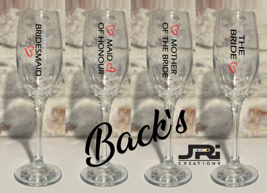 Vinyl Flute / Champagne Glass Hen Party The Bride