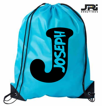 Personalised Drawstring Gym Bag Gym-Sack Name In Letter