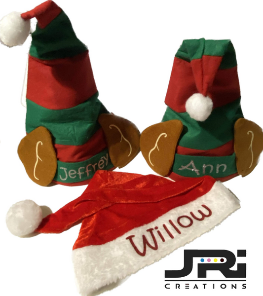 Personalised Childs One Size Christmas Elf Hat With Ears
