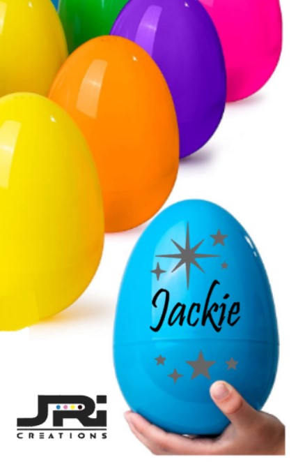 Personalised 7 Inch Egg Name & Stars