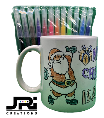"Kids Colour Your Own Christmas Mug - DIY Festive Activity & Stocking Filler"