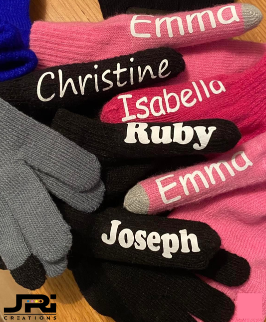 Personalised Name Gloves Adult Touch Screen