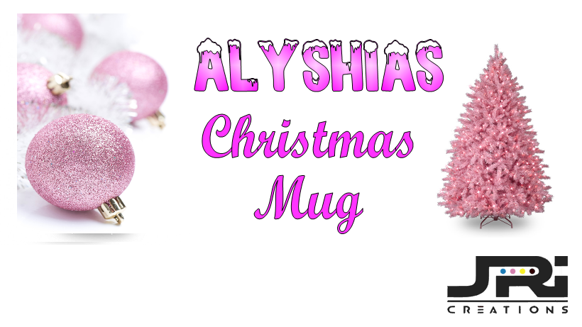 Pink Christmas Mug | Festive Pink Tree & Bauble Ceramic Coffee Cup | Xmas Gift for Her