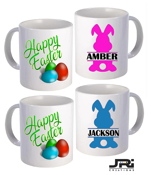 Printed Mug Easter Bunny / Name Happy Easter