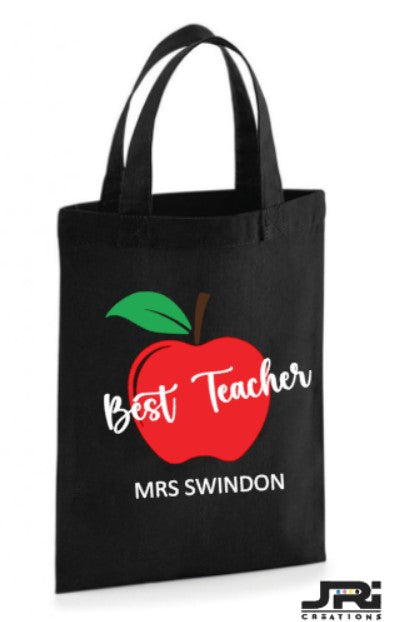 Personalised Best Teacher Mini Gift Bag Apple