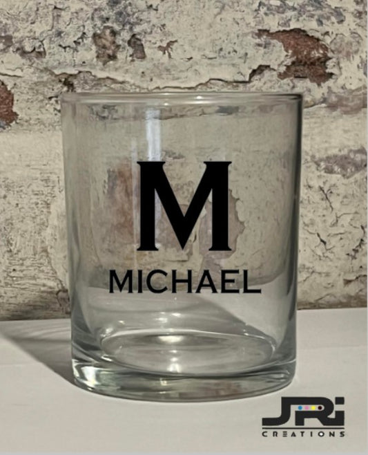 Vinyl Small Mixer Glass Initial & Name