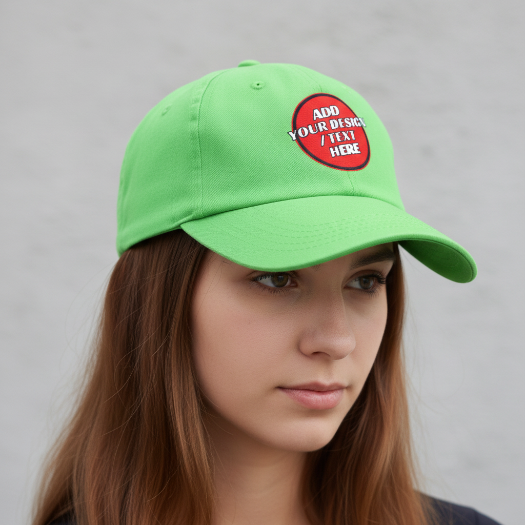 🫟 Design Your Own Lime Green Cap ( One Size )