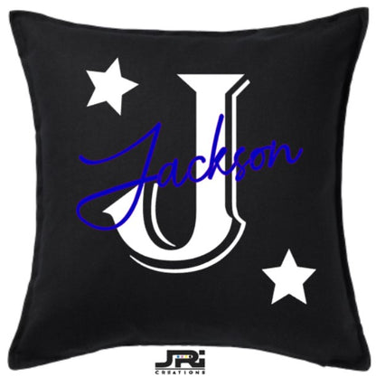 Personalised 50x50 Cushion Initial Name Star Design