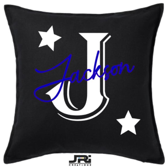 Personalised 50x50 Cushion Initial Name Star Design