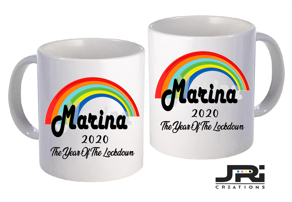 2020 Lockdown Mug | Rainbow Coronavirus Pandemic Keepsake Gift | Funny Quarantine Coffee Cup