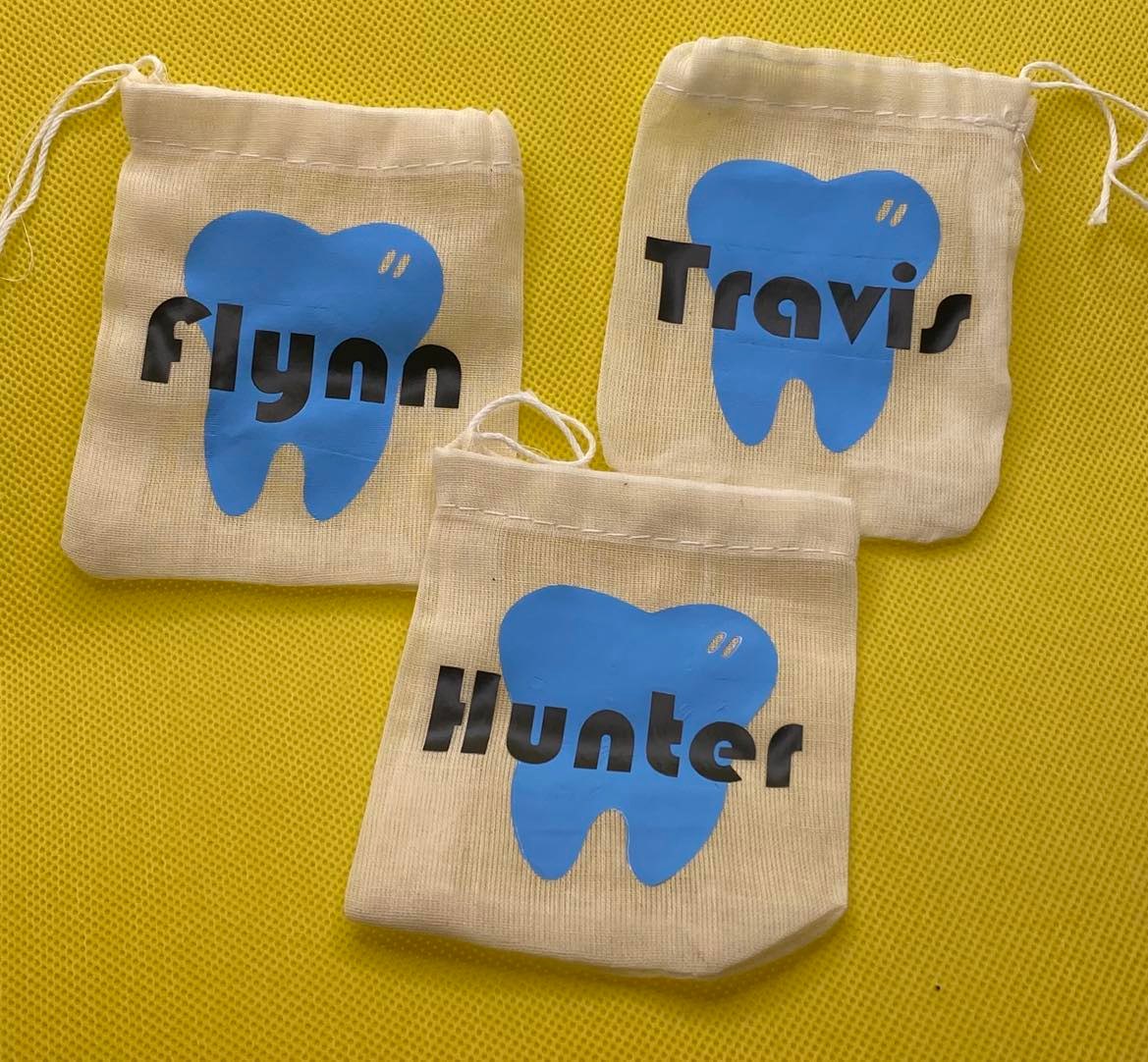 Personalised Small Muslin Tooth Fairy Bag