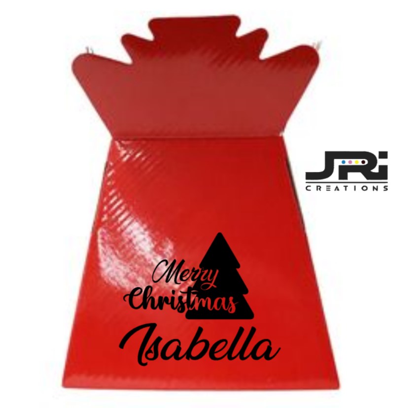 Personalised Bouquet Box Decal Only Merry Christmas + Name