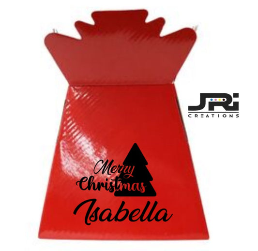 Personalised Bouquet Box Decal Only Merry Christmas + Name