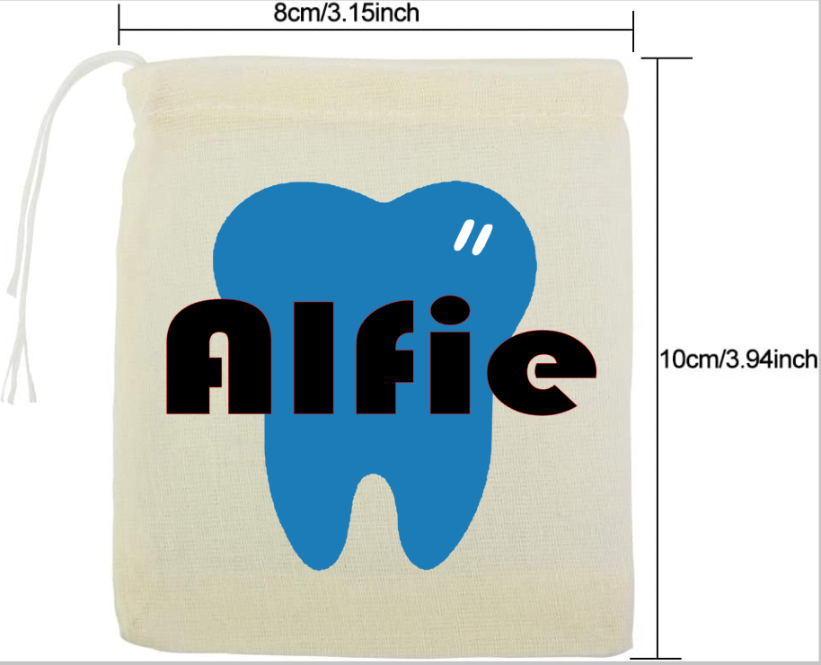 Personalised Small Muslin Tooth Fairy Bag