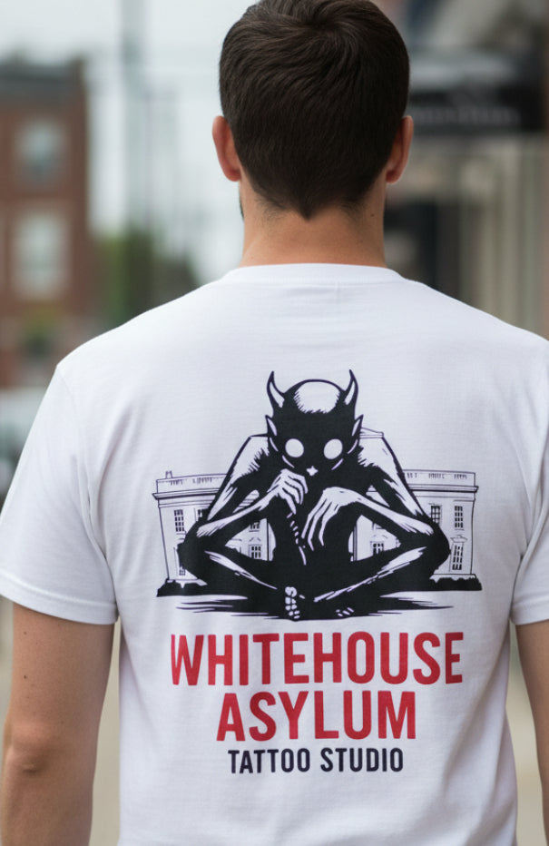 Official Whitehouse Asylum Tattoos Merchandise T-Shirt ( White )